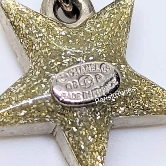 CHANEL Long Dangle Stars Crystals Rhinestones CC Chain Earrings - Picture 5 of 8